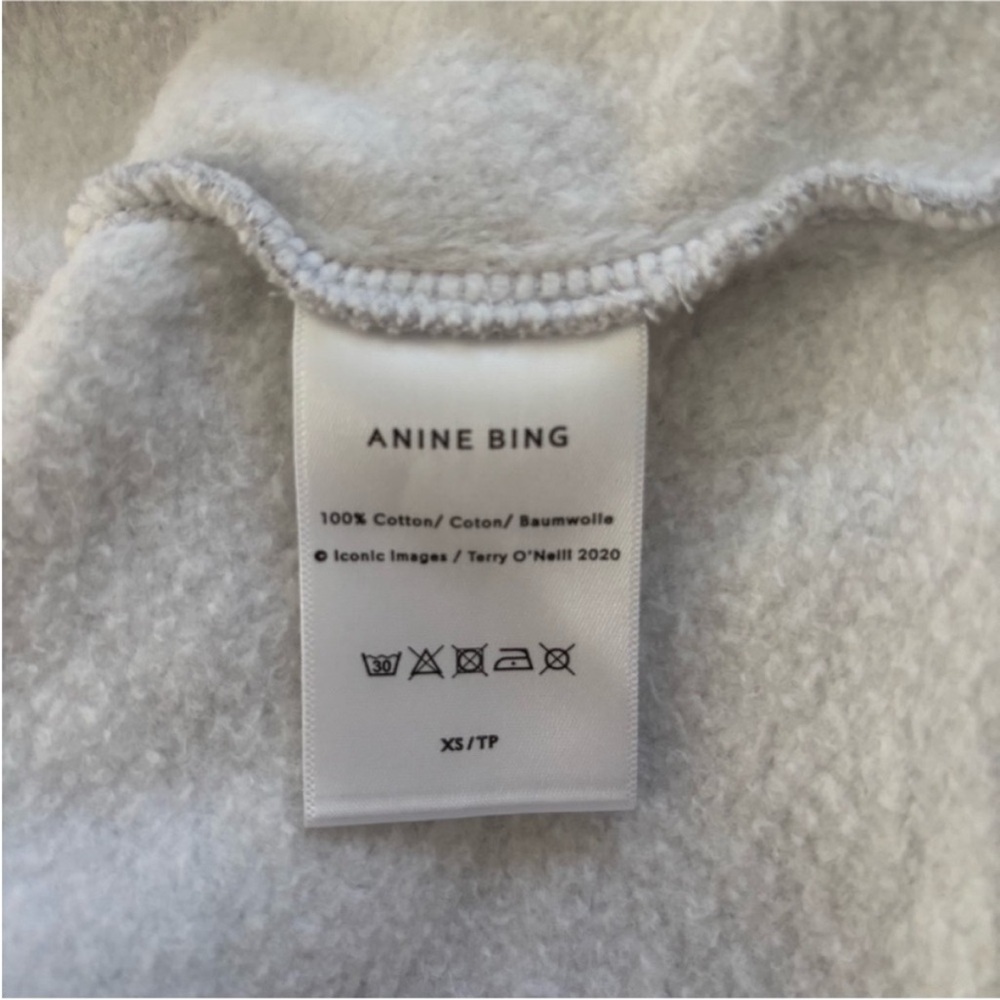 Anine Bing Ramona Graphic Sweatshirt Designer Kate Moss Rare Black Gray Size Xs - Picture 4 of 11
